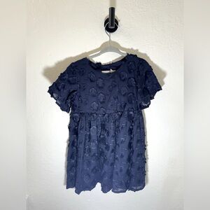 Janie and Jack Clipped Fringe Floral Jacquard Dress Size 3T